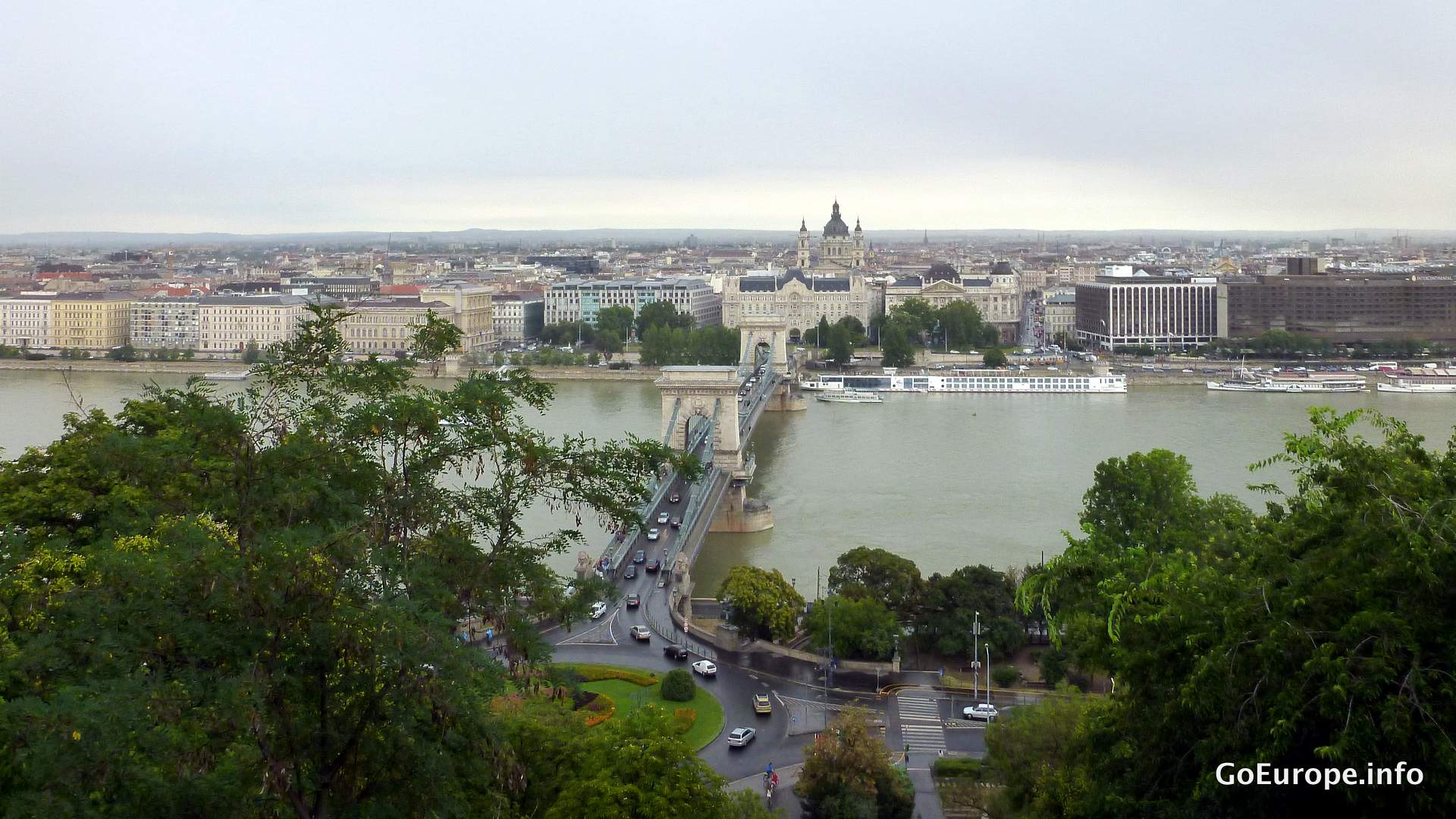 A wide view over Budapest and the Danube from Castle Hill.