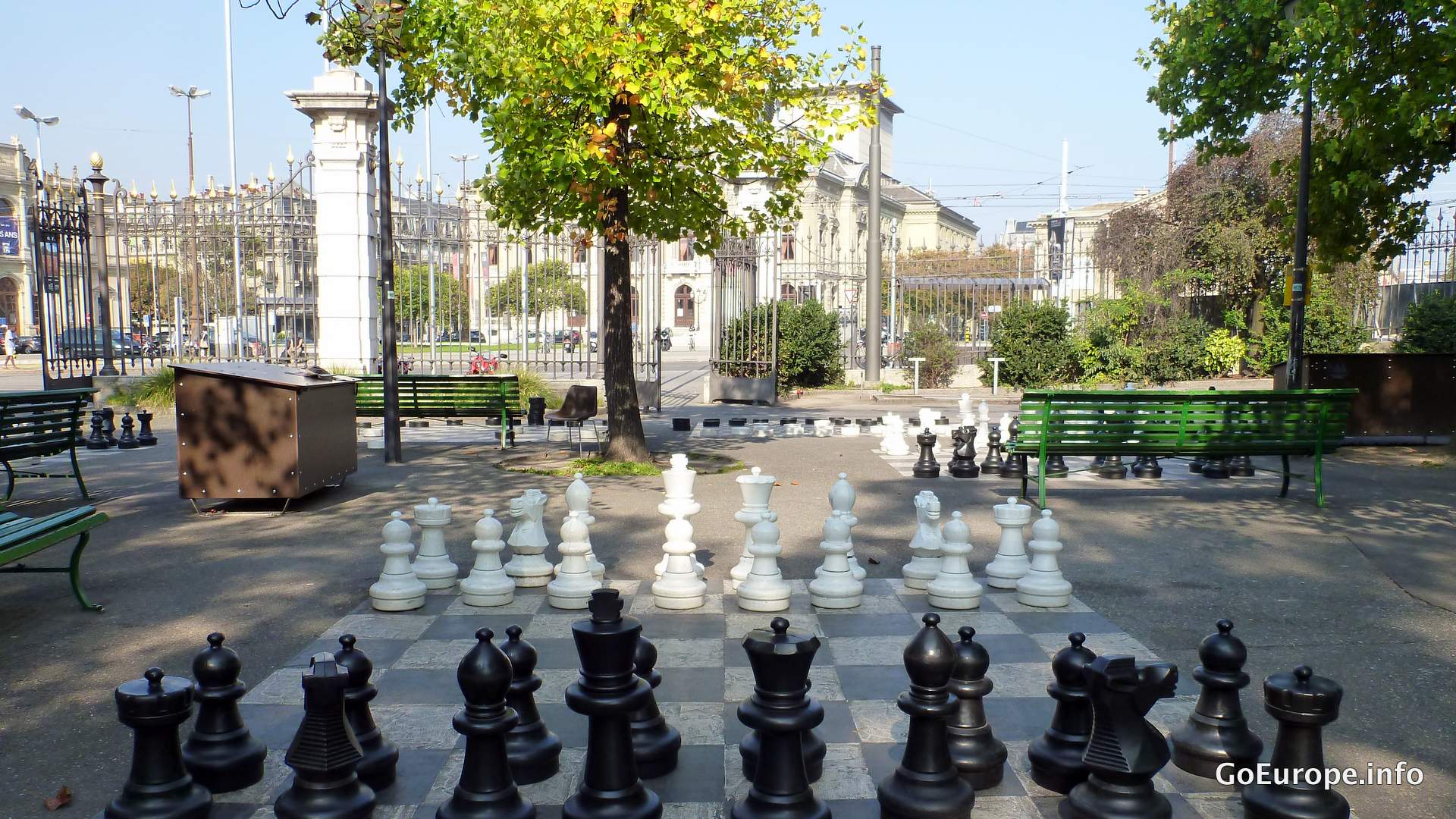 Chess playing in Geneva.