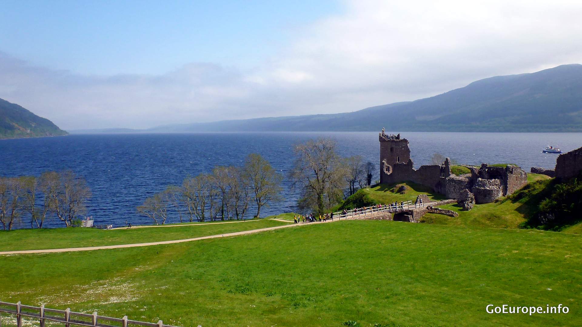 Visit Urquhart Castle along the Loch Ness lake.