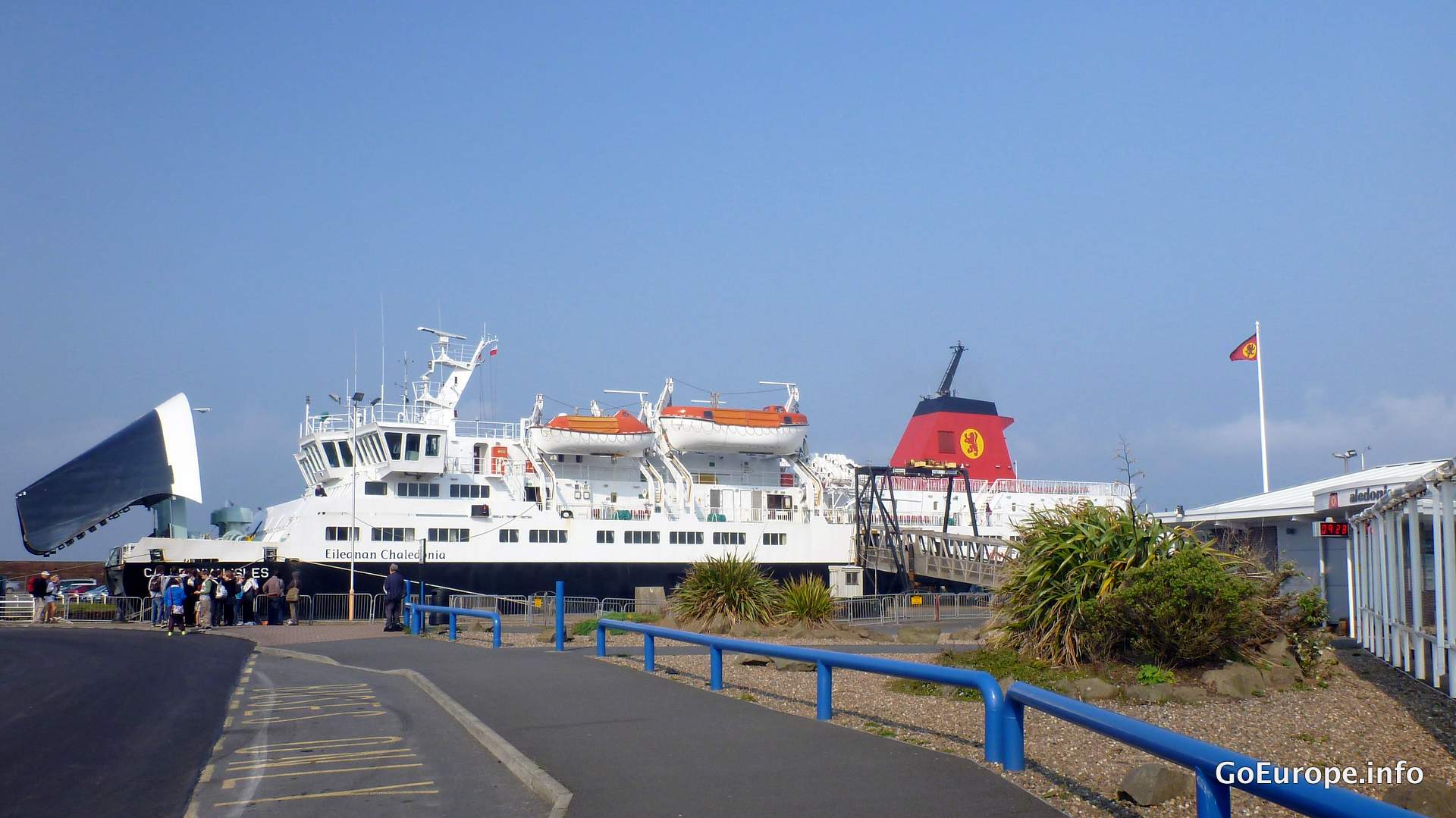 To get to the island you take this ferry, there are trains from Glasgow to the ferry. 
